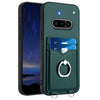 Estuche para teléfono con tarjetero y anillo For Nothing Phone 3a R20 (verde)