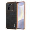 Para Redmi K60 Ultra AZNS Estuche para teléfono de cobertura total con textura de cocodrilo y marco galvanizado (Negro)