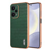 Para Redmi Note 12 Turbo AZNS Marco galvanizado Textura de cocodrilo Estuche para teléfono de cobertura total (Verde)