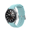 Para Galaxy Watch 3 45 mm correa de reloj de cuero de cola redonda, tamaño: tamaño libre 22 mm (azul claro)