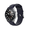 Para Galaxy Watch 3 45 mm correa de reloj de cuero de cola redonda, tamaño: tamaño libre 22 mm (azul marino)