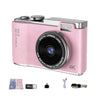 Cámara retro para niños LK003 de 2,4 pulgadas con doble lente 4K HD CCD (rosa)