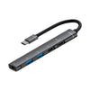 Adaptador HUB multifunción de interfaz USB-C / Tipo-C 5 en 1 (gris)