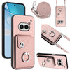 Estuche para teléfono con anillo y tarjetero For Nothing Phone 2a con cordón largo (rosa)