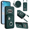 Estuche para teléfono con anillo y tarjetero For Nothing Phone 2a con cordón largo (verde)