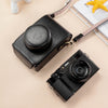 Estuche de cuero de cuerpo completo para cámara FUJIFILM X100VI con correa (negro)
