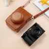 Estuche de cuero de cuerpo completo para cámara FUJIFILM X100VI con correa (marrón)