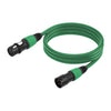 Cable de audio XLR de 3 pines macho a hembra JC1015, longitud: 10 m (verde)