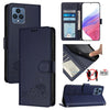 Para T-Mobile REVVL 6/6x 5G Cat Rat Estuche para teléfono de cuero RFID en relieve con cordón (azul)