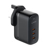 Cargador de interfaz LDNIO Q367 65W GaN 3 x USB-C/Tipo-C con cable de datos USB-C/Tipo-C a USB-C/Tipo-C, tipo de enchufe: enchufe británico (negro)