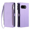 Funda de cuero con cremallera y ranura para múltiples tarjetas para Google Pixel 10a (morado)