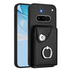 Estuche para teléfono con anillo y tarjetero For Nothing Phone 3a (negro)