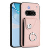 Estuche para teléfono con anillo y tarjetero For Nothing Phone 3a (rosa)