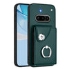 Estuche para teléfono con anillo y tarjetero For Nothing Phone 3a (verde)