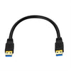 Cable USB 3.0 macho a USB 3.0 macho de doble extremo, longitud: 0,3 m (negro)