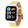 Correa de reloj de cuero integrada con marco de metal para Redmi Watch 3 Lite (amarillo)