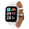 Correa de cuero integrada con marco de metal para Redmi Watch 3 Lite (blanca)