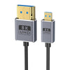 Cable de conexión de video coaxial Micro HDMI a HDMI 8K UHD de 48 Gbps de 30 cm, estilo: cabezal recto