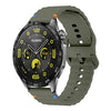 Correa de reloj de silicona con costuras y patrón de ondas de 22 mm (verde militar)
