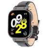 Correa de reloj de cuero genuino con marco negro de metal para Redmi Watch 4 (negro)
