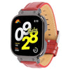Correa de reloj de cuero genuino con marco negro de metal para Redmi Watch 4 (rojo)