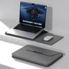 Bolsa de forro dividido con soporte magnético de PU para computadora portátil multifuncional con función de alfombrilla para mouse, tamaño: 15 pulgadas (gris)