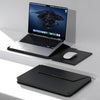 Bolsa de forro dividido con soporte magnético de PU para computadora portátil multifuncional con función de alfombrilla para mouse, tamaño: 15 pulgadas (negro)