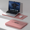 Bolsa de forro dividido con soporte magnético de PU para computadora portátil multifuncional con función de alfombrilla para mouse, tamaño: 13-14 pulgadas (oro rosa)