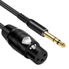 Cable de audio para micrófono de doble canal hembra Canon de 6,35 mm a XRL, longitud: 2 m (negro)