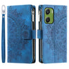 Funda de piel con cremallera y tarjetero para Motorola Moto G06 4G (Azul)