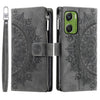 Funda de piel con cremallera Totem Multi-Card para Motorola Moto G06 4G (Gris)