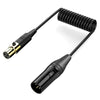 Cable de audio en espiral mini XLR hembra a XLR macho para mezclador de audio, mini micrófono, longitud: 0,5 m (negro)