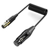 Cable de audio en espiral mini XLR hembra a XLR hembra para mezclador de audio, mini micrófono, longitud: 0,5 m (negro)