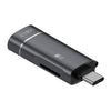 Adaptador 2 en 1 tipo C a USB y lector de tarjetas TF (negro)