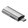 Adaptador 2 en 1 de tipo C a USB y lector de tarjetas TF (gris)