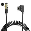 Cable adaptador en espiral de alimentación para monitor de cámara de 4 pines hembra a mini XLR de D-Tap, longitud: 1,5 m (negro)