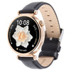 Correa de reloj de cuero genuino con hebilla de acero plateado de 14 mm (negro)
