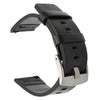 Correa de reloj de cuero genuino de 24 mm con hebilla de acero para Suunto 9/Suunto 7 (negra y plateada)