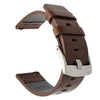 Correa de reloj de cuero genuino de 24 mm con hebilla de acero para Suunto 9/Suunto 7 (marrón y plateado)