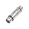 Adaptador XLR hembra a hembra de 3 pines LZ1111 (plateado)