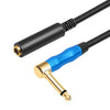 Cable de audio para guitarra eléctrica de 6,35 mm, 1/4 TRS macho a hembra, longitud: 1 m (negro y azul)
