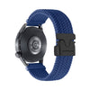 Correa de reloj trenzada de nailon con botón a presión de 20 mm (azul)