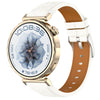 Correa de reloj de cuero cuadrado con hebilla plateada de 18 mm (blanca)