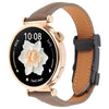 Correa de reloj de cuero genuino con hebilla magnética fina universal de 18 mm (marrón oscuro)