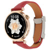Correa de reloj de cuero genuino con hebilla magnética fina universal de 18 mm (roja)