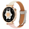Correa de reloj de cuero genuino con hebilla magnética fina universal de 20 mm (rosa y beige)