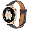Correa de reloj de cuero genuino con hebilla magnética fina universal de 22 mm (negra)