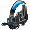 Auriculares supraurales para juegos KOTION EACH G9000 Pro con micrófono, longitud del cable: aprox. 2,1 m (negro/azul)