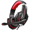 Auriculares supraaurales para juegos KOTION EACH G9000 Pro con micrófono, longitud del cable: aprox. 2,1 m (negro y rojo)