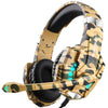 Auriculares supraaurales para juegos KOTION EACH G9000 Pro con micrófono, longitud del cable: aprox. 2,1 m (amarillo camuflaje)